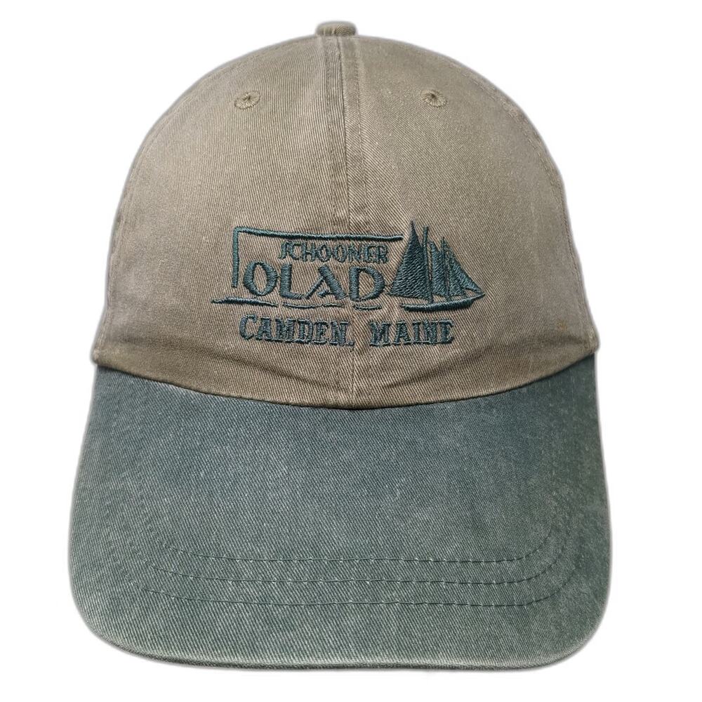 Fahrenheit Baseball Cap Gray Green One Size Schooner Olad Camden Maine Sailboat